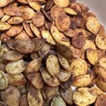 close up of the best roasted pumpkin seeds