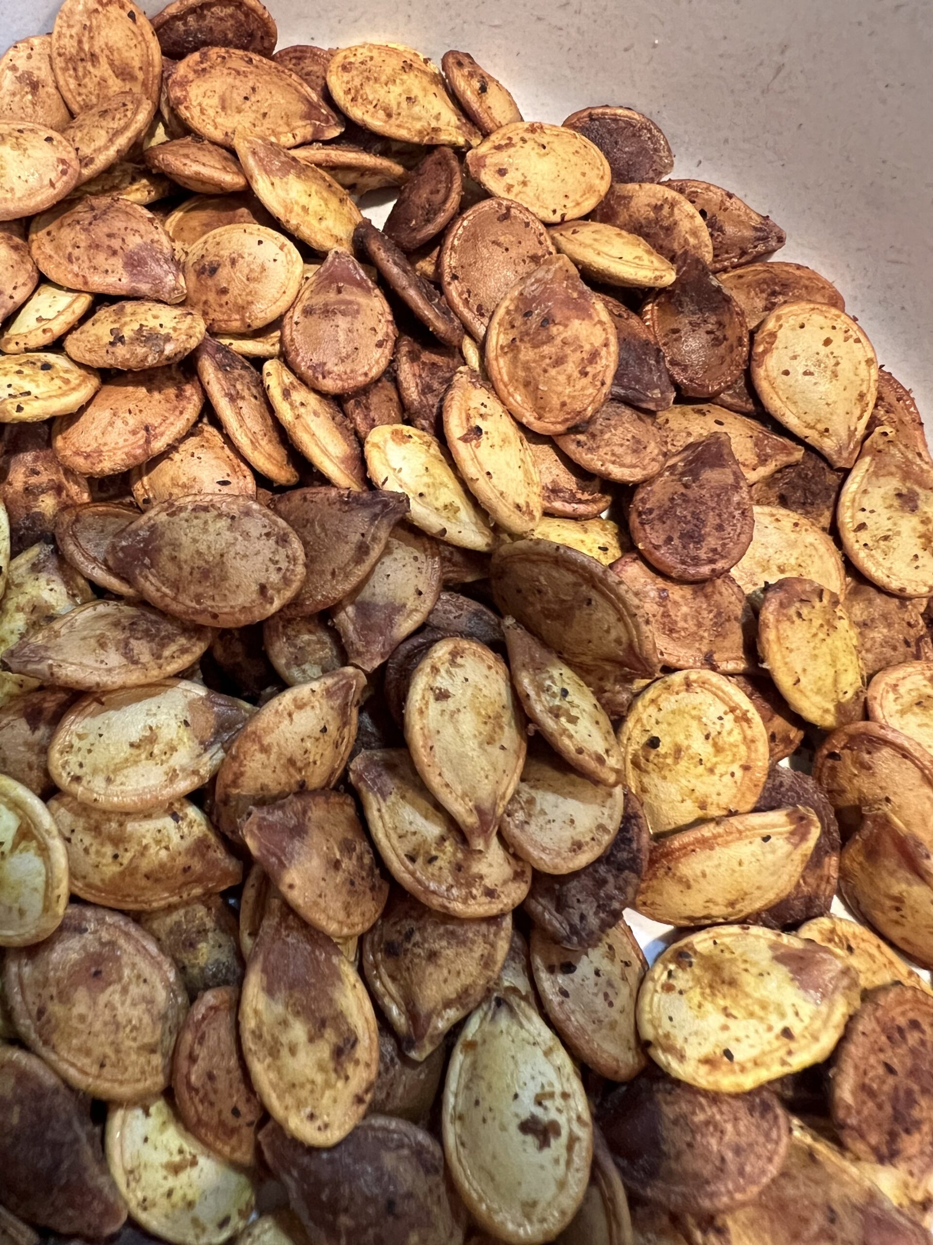 close up of the best roasted pumpkin seeds